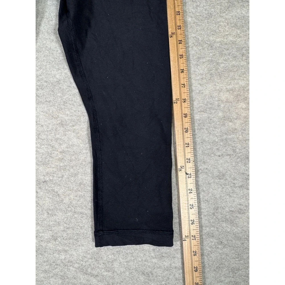 Lululemon Leggings Womens 8 Black Capri Foldover Waist Yoga Athletic Gym Stretch